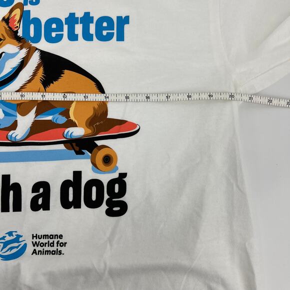 Life is Better With a Dog Delta Pro Weight Label Cotton T Shirt Size L - Picture 5 of 9